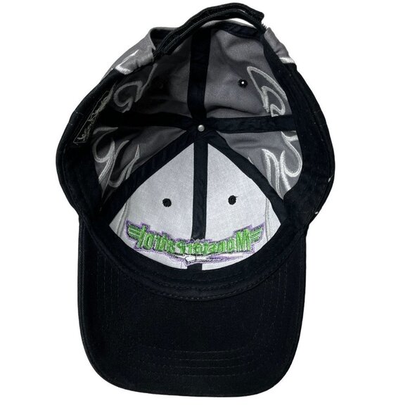 Vintage Monster Patrol Hat Cap Strap Back Black Gray Embroidered Signed Flames - Picture 5 of 8